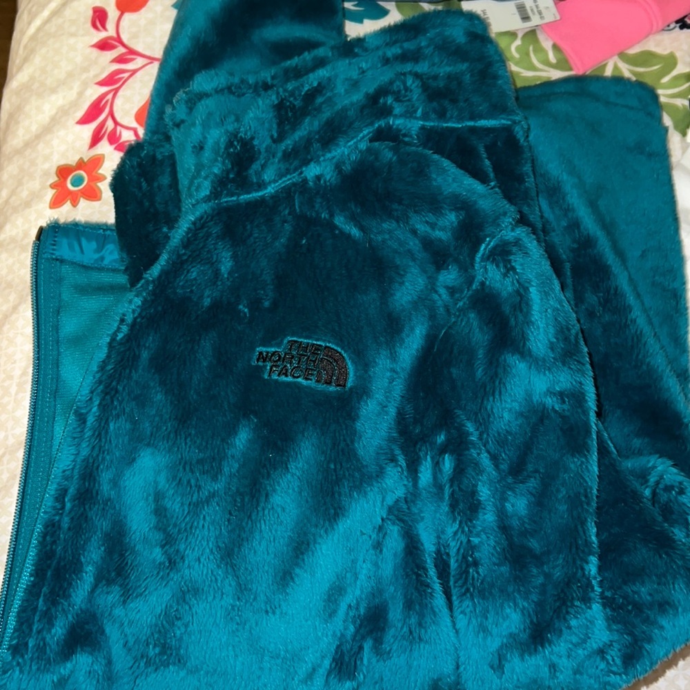Emerald Green North face jacket with zip up pockets- make an offer